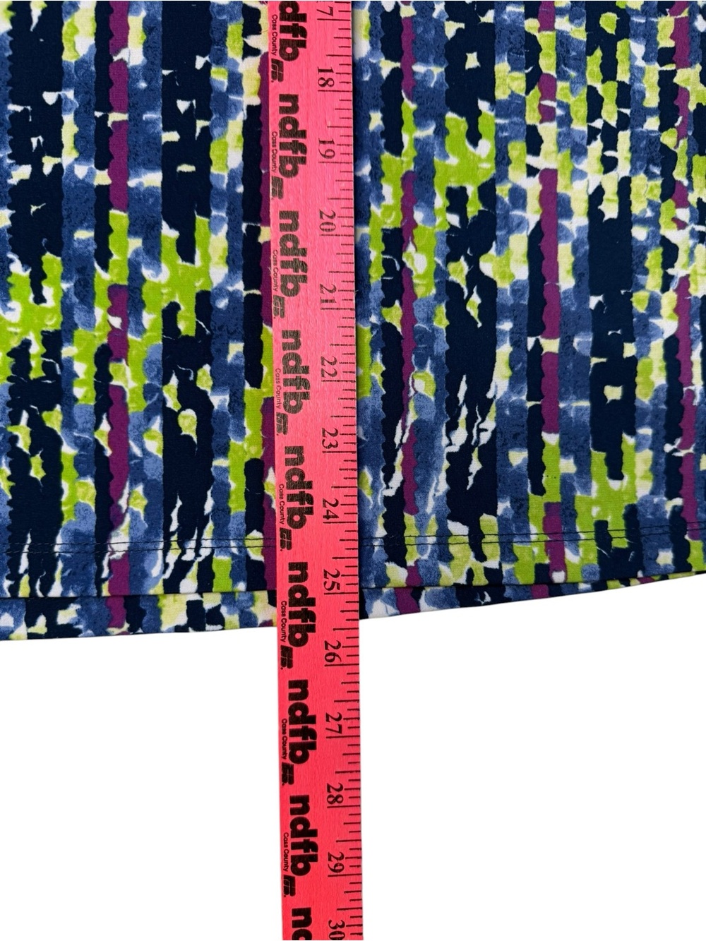 Susan Graver Liquid Knit Abstract Print Tunic Top L Blue Green Purple - Picture 8 of 10